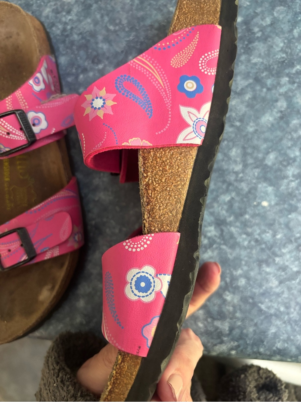 Papillio  Pink Floral Double-Strap Buckle Sandals - Picture 5 of 6